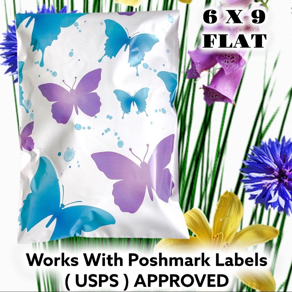 25 6X9 Poly Mailers Butterfly Flat Shipping Envelopes PRICE IS FIRM - Picture 5 of 8